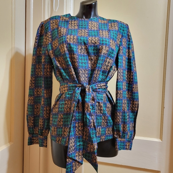 Vtg Susan Hutton Maxi Women's Dress Pleated Skirt and Blouse Set - Picture 6 of 8